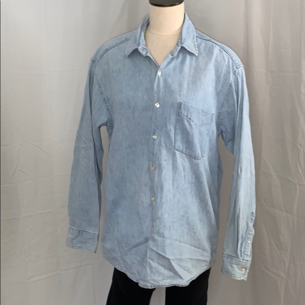 Vintage oversized unisex 90’s jean button down medium